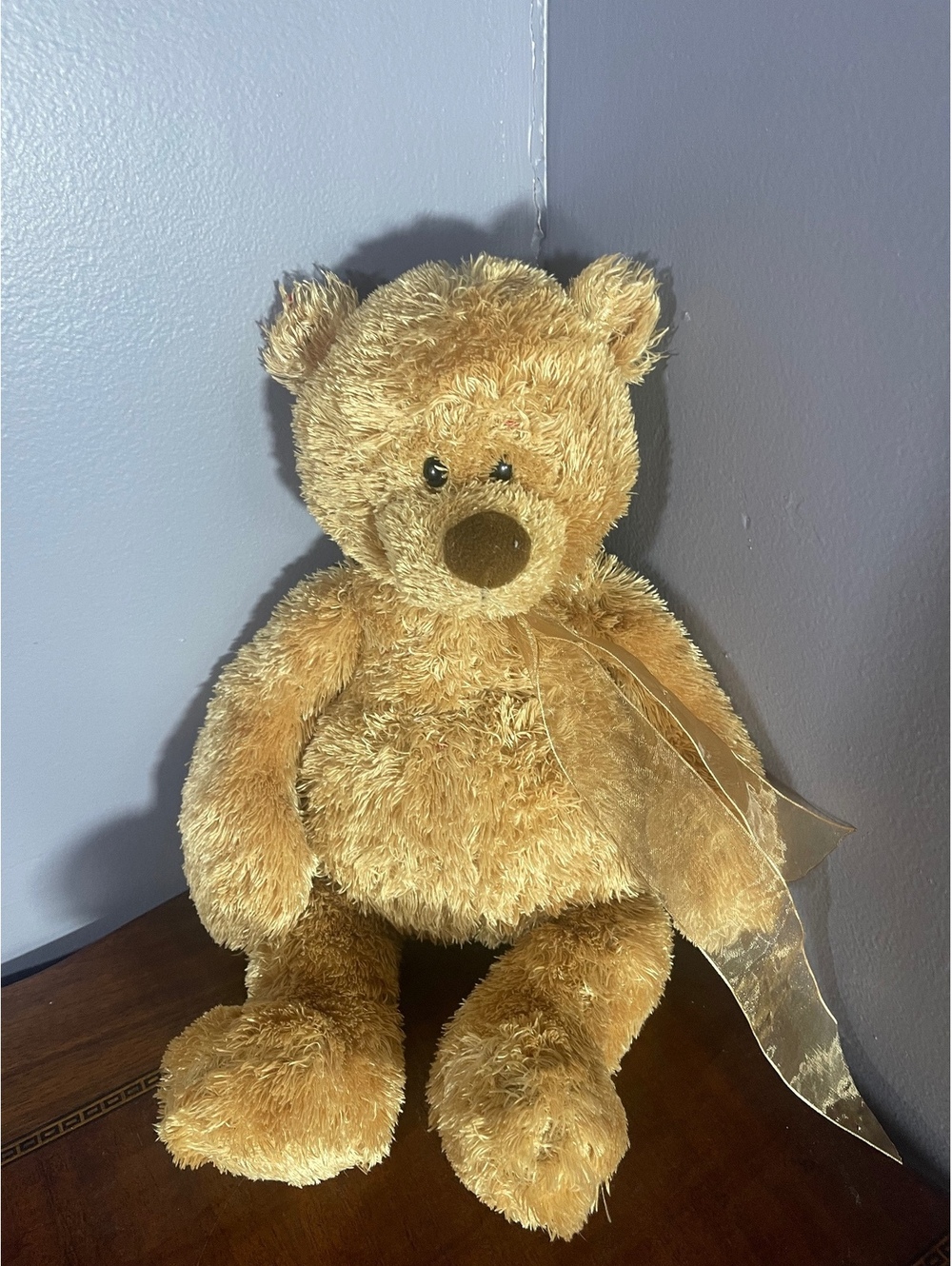 Gund Classic Brown Plush Teddy Bear with Ribbon